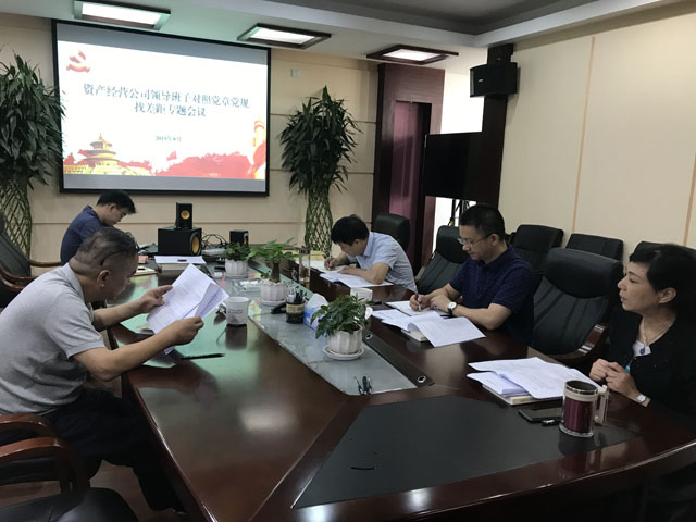 资产经营公司领导班子召开对照党章党规找差距专题会议